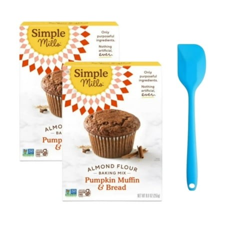 (2 Pack) Simple Mills Pumpkin Muffin and Bread Mix with Almond Flour  Gluten-Free Baking Mix  9 Oz Box with Spatula