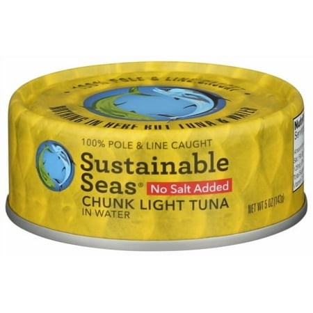 Sustainable Seas Tuna Light Chunk in Water No Salt 5 Oz (Pack of 12)