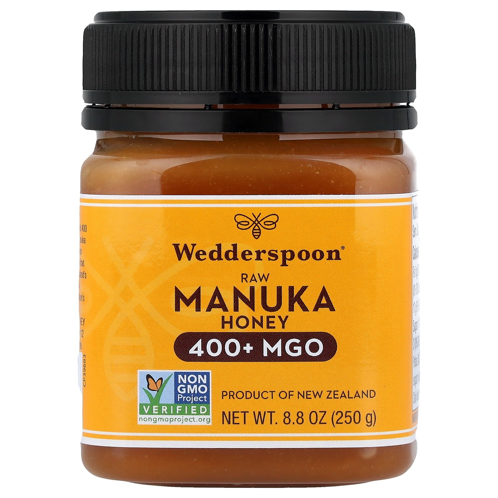 Wedderspoon, Raw Manuka Honey, MGO 400+, 8.8 Oz (250 G)