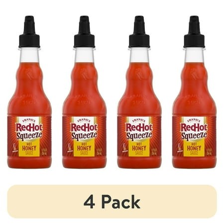 (4 Pack) Frank S RedHot Hot Honey Squeeze Hot Sauce  12 Fl Oz