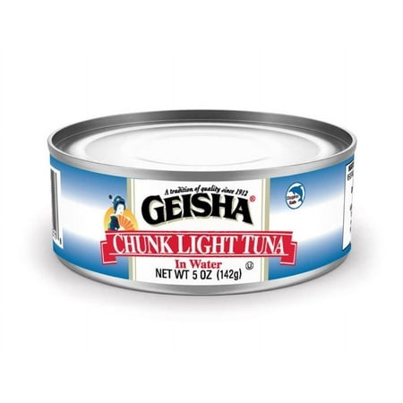 GEISHA Chunk Light Tuna in Water 5oz(Pack of 24)  Canned Skipjack Tuna | No Trans Fat - No Sugar Added – Kosher Certified – Gluten Free – Omega 