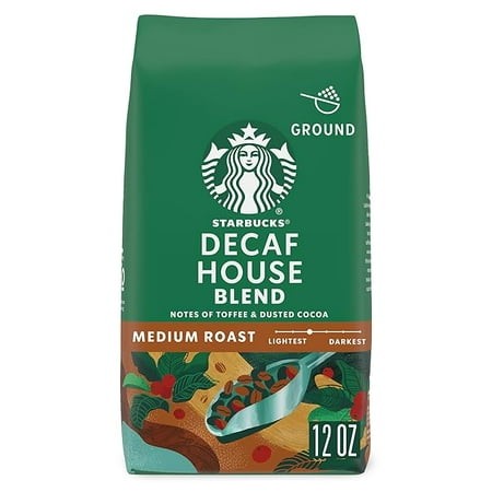 Starbucks Ground Coffee  Medium Roast Coffee  Decaf House Blend  100% Arabica  1 Bag (12 Oz)