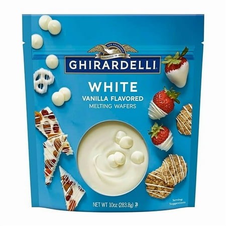 GHIRARDELLI White Vanilla Flavored Melting Wafers  10 OZ Bag