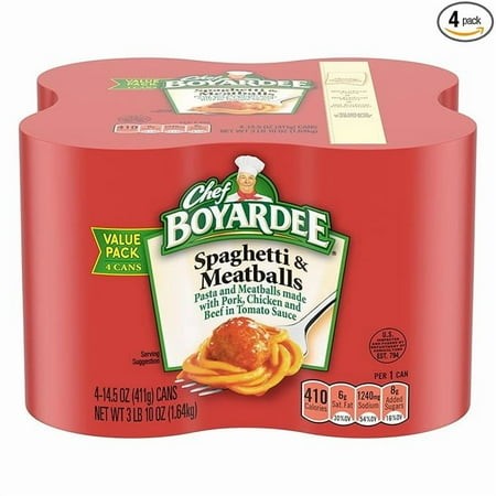 Chef Boyardee Spaghetti and Meatballs  14.5 Oz Cans  Pack of 4