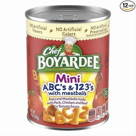 Pack of 2 Chef Boyardee Mini-Bites ABC S & 123 S with Meatballs  15 Oz  1 Count