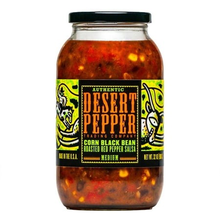 Desert Pepper Corn Black Bean Roasted Red Pepper Salsa  Medium (32 Ounce)