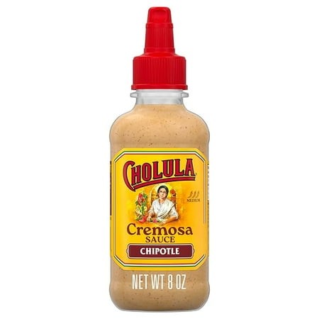 Cholula Cremosa Sauce  Chipotle  Medium Heat  Creamy  Smoky  Squeezable Topping for Elotes  Tacos  Soup  Tostadas  Nachos and More  8 Fl Oz