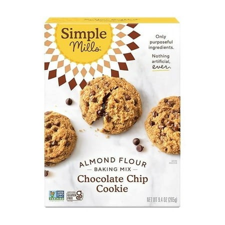 Simple Mills Almond Flour Baking Mix  Chocolate Chip Cookie Dough Mix - Gluten Free  Plant Based  9.4 Ou