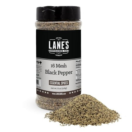 Lane S 16 Mesh Coarse Black MDA05 Pepper Ground  8 Coarse Ground Black Pepper Seasoning with Bold Flavor  Slow-Release Heat  Ideal for Grilling & Cook