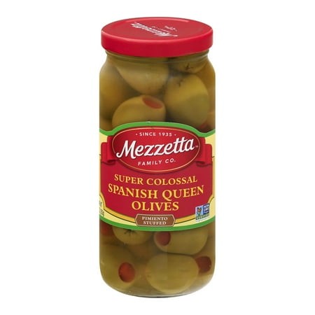 Mezzetta Super Colossal Pimiento Stuffed Spanish Queen Olives - Case of 6 - 10 Oz
