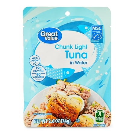 RC-Great Valu Chunk Light Tuna in Water  2.6 Oz Pouch