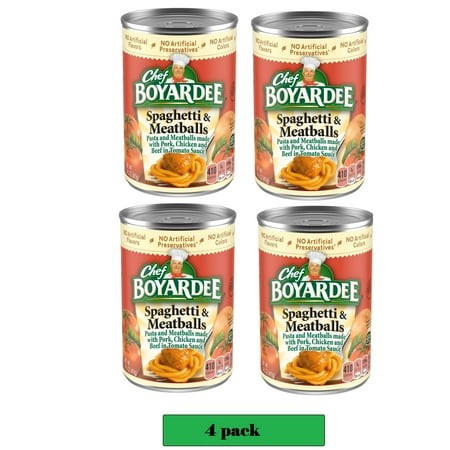 4 Can Chef Boyardee Spaghetti and Meatballs in Tomato Sauce  Ready-to-Eat Meal  14.5 Oz. Can