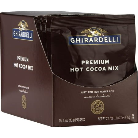 Ghirardelli Premium Hot Cocoa Envelopes  Rich Chocolate  22.7 Ounce (Pack of 15)