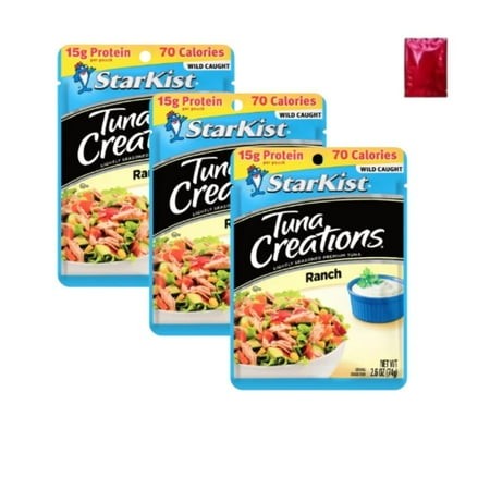 StarKist Tuna Creations Lightly Seasoned Premium Ranch Tuna  2.6 Oz Pouches  3 Pack + BONUS LaPrima Morceau Bonbon | High Protein Ready-to-Eat Tuna | 