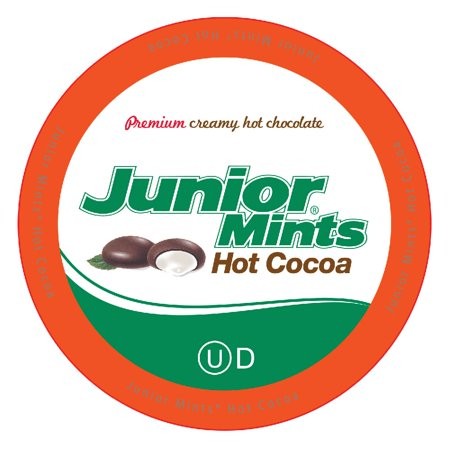 Junior Mints Hot Chocolate Pods  Mint Chocolate Flavor  Compatible with Keurig K-Cup Brewers  40 Count - Chocolatey Peppermint Cocoa