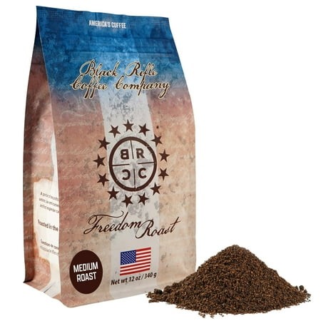 Black Rifle Coffee Company Freedom Roast  12oz Bag  Ground Coffee Medium Roast - Roasted Blend Made from Arabica Beans - Colombian & Brazilian Beans -