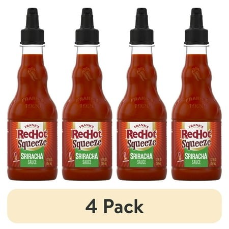 (4 Pack) Frank S RedHot Sriracha Squeeze Hot Sauce  12.0 Fl Oz