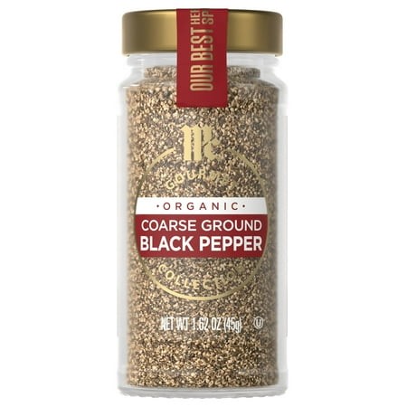 Pack of 2 McCormick Gourmet Organic Coarse Ground Black Pepper  1.62 Oz (Package May Vary)