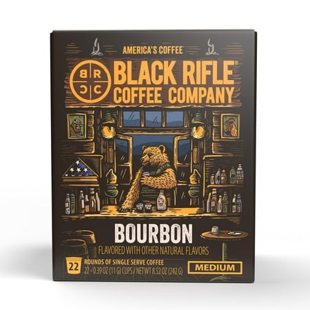 Black Rifle Coffee Company Bourbon  22 Count  Medium Roast K Cups - Single Serve K Cups Coffee Pods - Kcup Pods Compatible with Keurig 1.0 & 2.0 - Mad