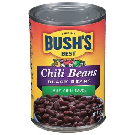 Bush MILD BLACK CHILI BEANS 15.5 Oz  Pack of 1