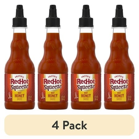 (4 Pack) Frank S RedHot Hot Honey Squeeze Hot Sauce  12.0 Fl Oz