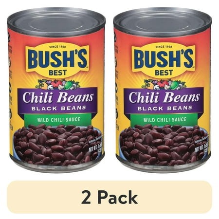 (2 Pack) Bush MILD BLACK CHILI BEANS 15.5 Oz  Pack of 1