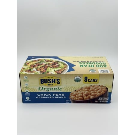 Bush’s Best Organic Chick Peas  Garbanzo Beans  15 Oz Cans (Pack of 8)