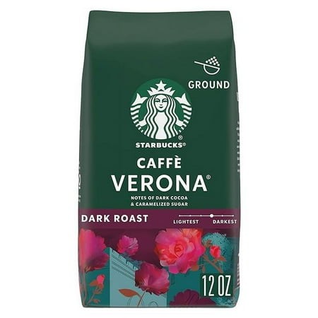 Pack of 1 Starbucks Ground Coffee  Dark Roast Coffee  Caffè Verona  100% Arabica  1 Bag (12 Oz)