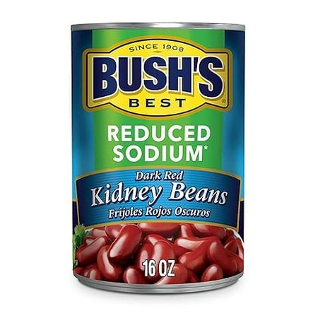 2-Pack BUSH S BEST Dark Red Kidney Beans with Reduced Sodium  Source of Plant Based Protein and Fiber  Low Fat  Gluten Free  16 Oz