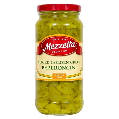 Pack of 1 Mezzetta Golden Greek Peperoncini  Deli-Sliced  16 Ounce