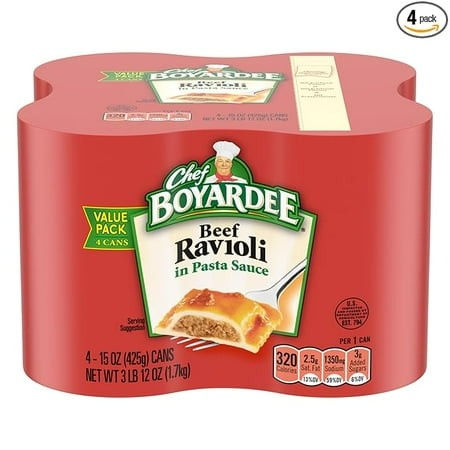 Pack of 1 Chef Boyardee Beef Ravioli  15 Oz  4 Pack