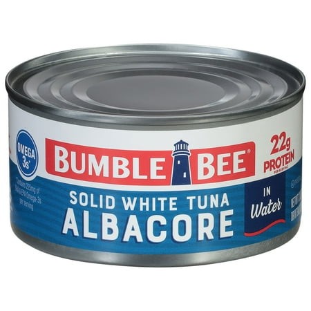 (4 Pack) Bumble Bee Solid White Albacore Tuna in Water  Wild Caught  Gluten Free  22g Protein per Serving  Ready to Eat  Shelf Stable Can  12 Oz