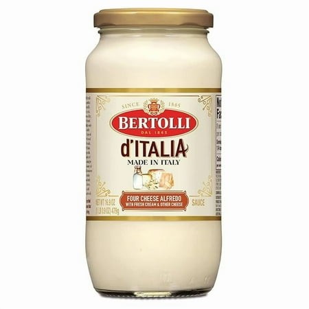 1x Bertolli D Italia Four Cheese Alfredo Sauce  Authentic Tuscan Style Pasta Sauce Made in Italy with Fresh Cream and Indulgent Aged Italian Cheeses  