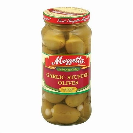 Pack of 1 Mezzetta Stuffed Olives  Garlic  10 Ounce
