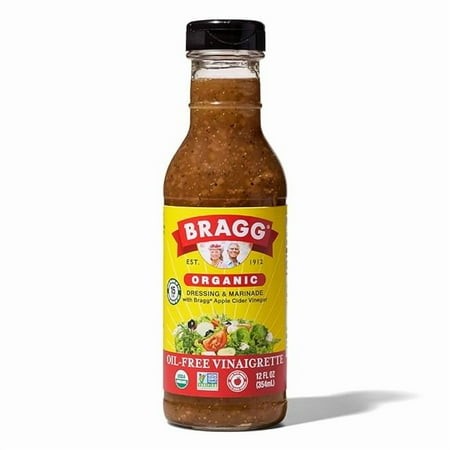 1x Bragg Organic Oil-Free Vinaigrette Salad Dressing and Marinade - 12 Fl Oz - Gluten-Free Dressing with Bragg Apple Cider Vinegar