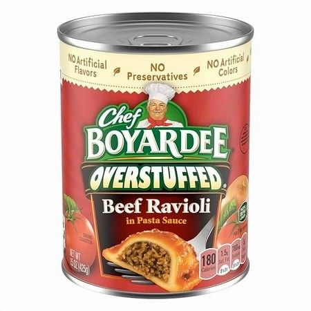 2-Pack Chef Boyardee Overstuffed Beef Ravioli  15 Oz Can