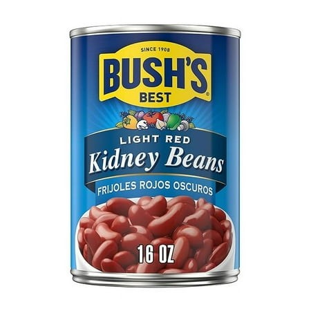 2 Pack Bush S Canned Light Red Kidney Beans (Pack of 1)  Good Source of Plant-Based Protein  Good Source of Fiber  Fat Free  Gluten Free  16 Oz