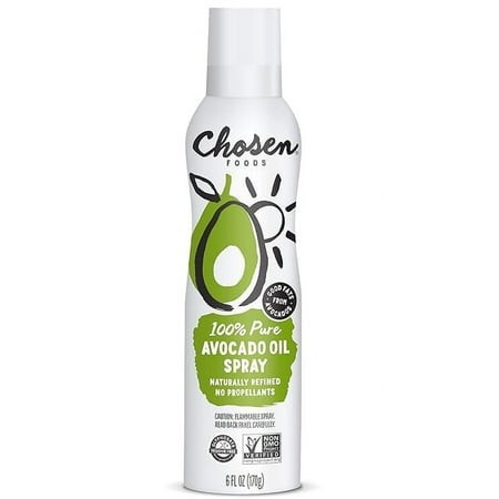 Pack of 1 Chosen Foods 100% Pure Avocado Oil Spray 4.7 Oz. (1 Pack)  Non-GMO  500°F Smoke Point  Propellant-Free  Air Pressure Only for High-Heat Coo
