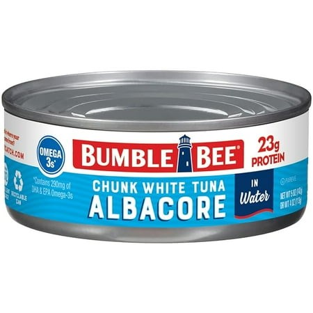 2 Pack Bumble Bee Chunk White Albacore Tuna in Water  5 Oz Can - Wild Caught Tuna - 23g Protein per Serving  High in Omega-3s - Non-GMO Project Verifi