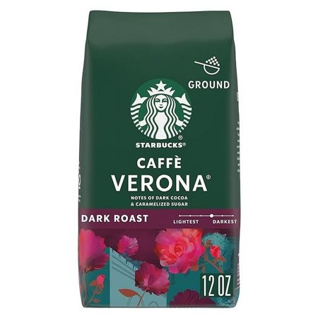 1x Starbucks Ground Coffee  Dark Roast Coffee  Caffè Verona  100% Arabica  1 Bag (12 Oz)