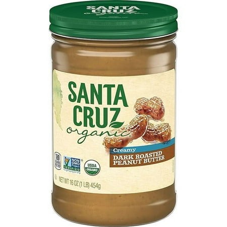 Pack of 1 Santa Cruz Organic  Dark Roasted Peanut Butter  Creamy  Organic  16 Ounce