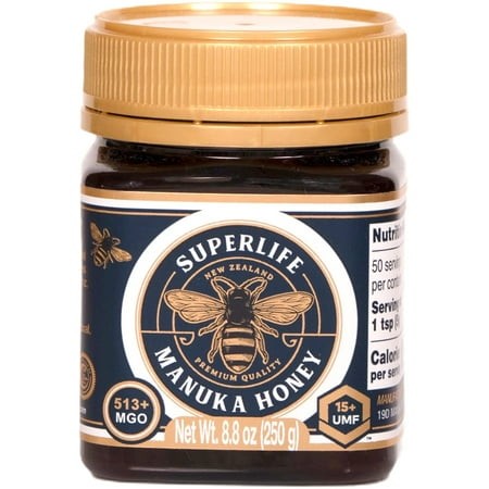 SuperLife - Manuka Honey MGO 514+ (UMF 15+) 8.8 Oz  Raw Honey  Pure & Unpasteurised Monofloral New Zealand Honey