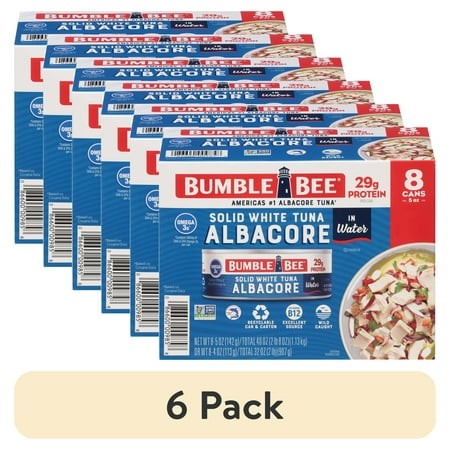 (6 Pack) (Pack of 8) Bumble Bee Solid White Albacore Tuna in Water  5 Oz Cans