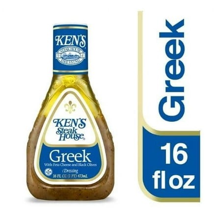 Ken S Steak House Greek W/Feta Cheese and Black Olives Salad Dressing  16 Fl. Oz. Pack of 2