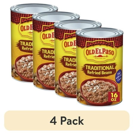 (4 Pack) Old El Paso Traditional Canned Refried Beans  1 Can  16 Oz