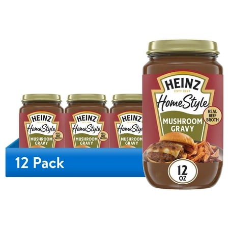 (12 Pack) Heinz HomeStyle Mushroom Gravy  12 Oz Jar  Liquids
