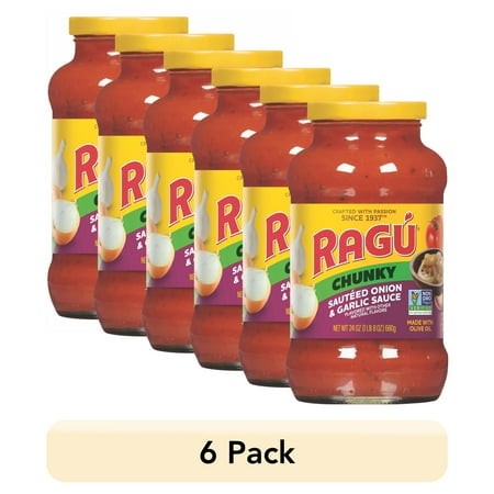 (6 Pack) RAGU Chunky Sauteed Onion and Garlic Pasta Sauce  24 Oz
