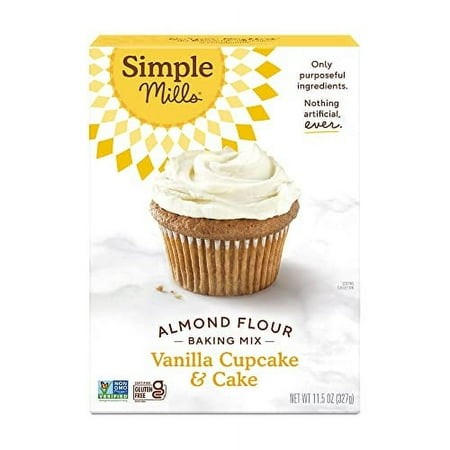 Simple Mills Almond Flour Baking Mix  Vanilla Cupcake & Cake Mix - Gluten Free  Plant Based  Paleo Friendly  11.5 Ounce (Pack of 1)