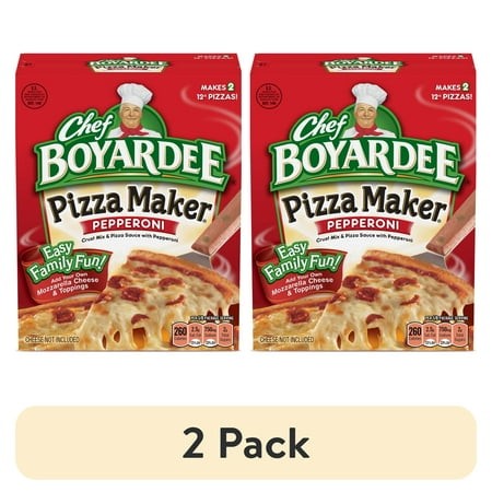 (2 Pack) Chef Boyardee Pepperoni Pizza Maker  Crust Mix and Pizza Sauce Meal Kit  31.85 Oz