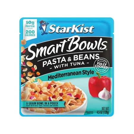 StarKist Smart Bowls with Tuna  Pasta and Beans  Mediterranean  10g Protein  4.5 Oz Pouch
